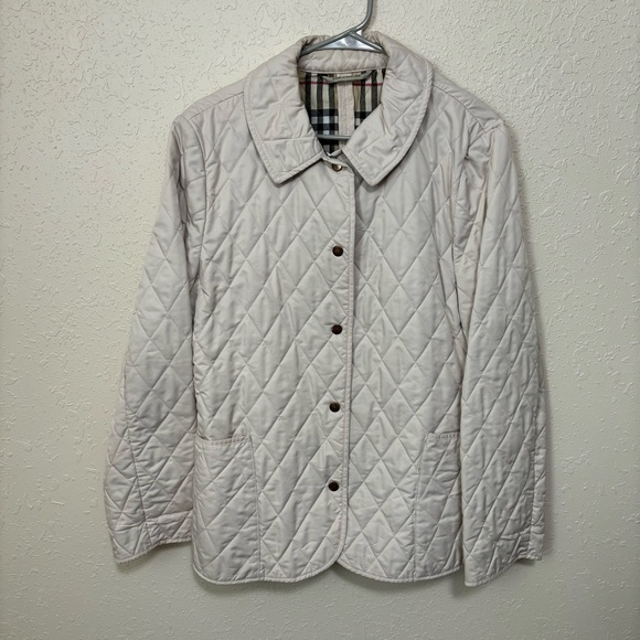 Burberry Barn Jacket/Coat Off White With Novacheck Lining/Cuffs Size S - Picture 6 of 16